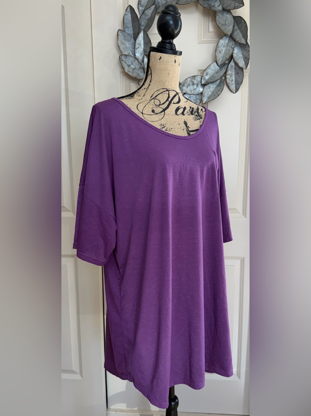 228: Women's Purple Scoop-Neck Tunic Top - 3X